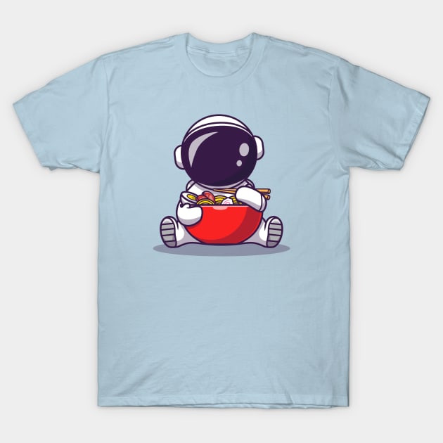 Cute Astronaut Eat Ramen T-Shirt by Catalyst Labs